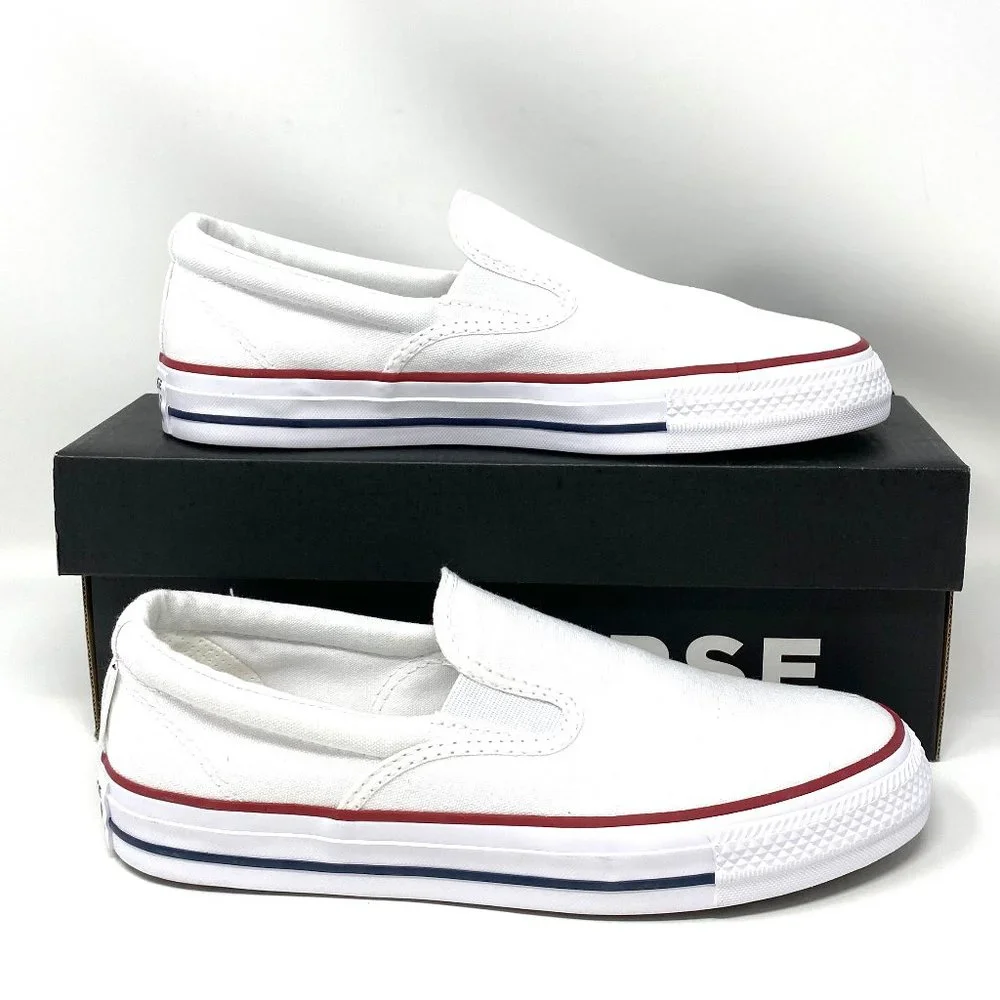 Converse Women Size 167940F CTAS BOULE GORE SLIP ON White Canvas Low Top Sneaker